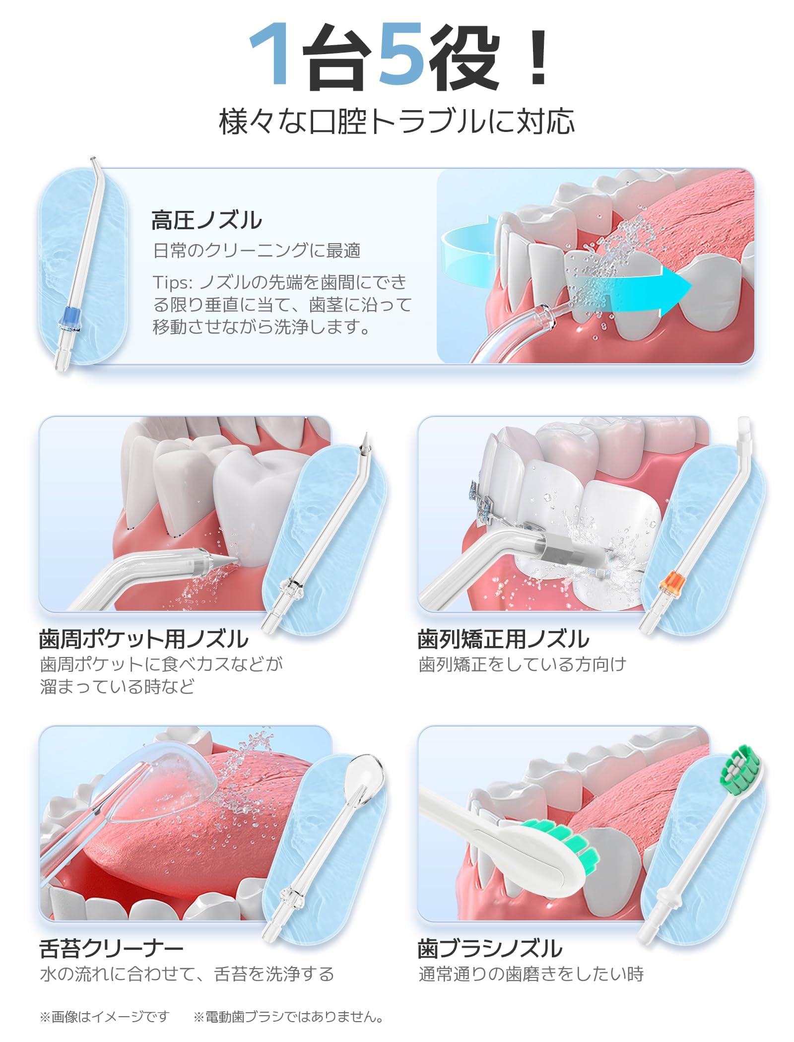 口腔内洗浄器 Amazon.co.jp: 口腔洗浄器 ジェットウォッシャー 歯垢除去率99.9% 4